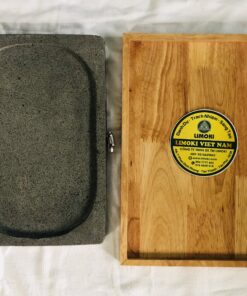 Alternative view of Đá Nướng Thịt Núi Lửa Hình Chữ Nhật Kèm Khay Gỗ