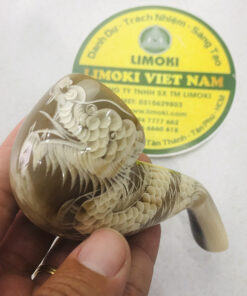 Alternative view of Tẩu Thuốc Lá Chạm Rồng Sừng Trâu Trắng Cao Cấp