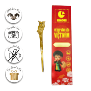 Trâm Cài Tóc Sừng Limoki Một Chia – Mẫu Cú Mèo Tinh Anh